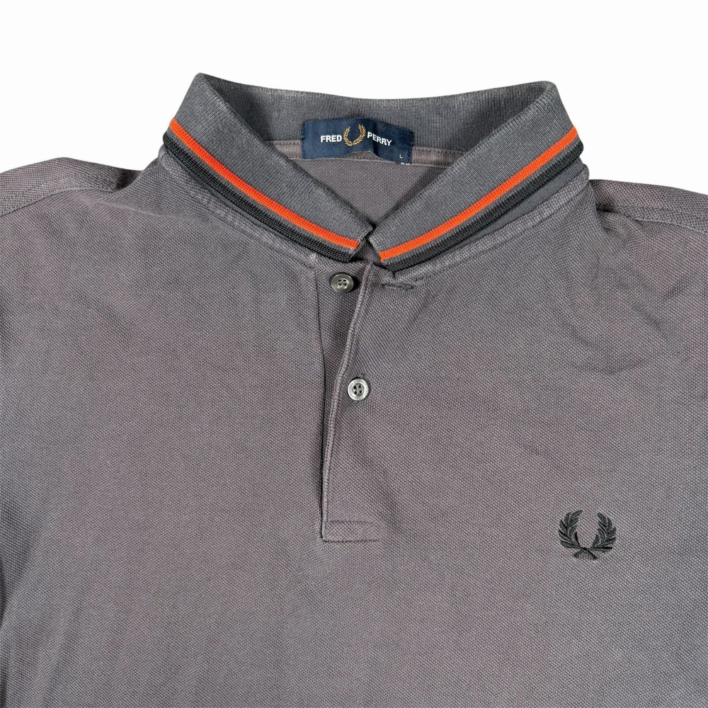 Fred Perry Polo Shirt L Gray Twin Tipped Cotton Men's Classic Polo Top